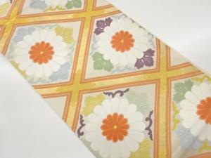 襷に菊・唐草模様織出し袋帯